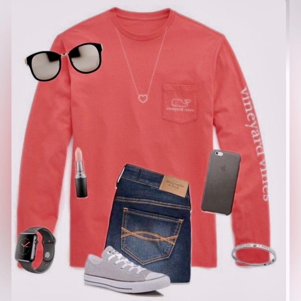 VineYard Vines Pre-Owned Women's Unisex
Whale Long-Sleeve Tee Coral Sz Medium